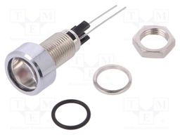 Indicator: LED; flat; Cutout: Ø8mm; for PCB; brass; ØLED: 5mm