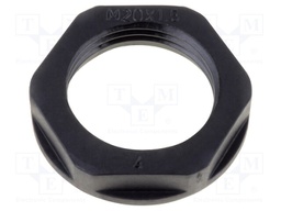 Nut; M16; polyamide; 22mm; black; -40÷100°C; Thread: metric
