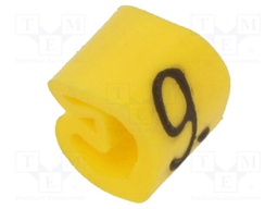 Markers for cables and wires; 1.3÷3mm; PVC; yellow; leaded