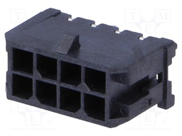 Socket; wire-board; male; Micro-Fit 3.0; 3mm; PIN: 8; THT; 5A; tinned