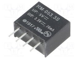 Converter: DC/DC; 0.25W; Uin: 4.5÷5.5V; Uout: 3.3VDC; Iout: 75mA