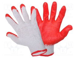 Protective gloves; Size: 9; red; latex; 12pcs.