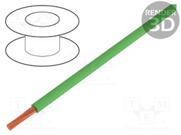 Wire; stranded; OFC; 0.22mm2; green; PVC; 49V; 200m