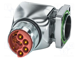 Circular Connector, M23 Hybrid Series, Flange Mount Receptacle, 13 Contacts