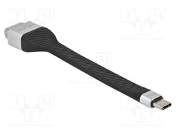 Cable; USB C plug,VGA female; Full HD 1080p; 0.13m; black; silver