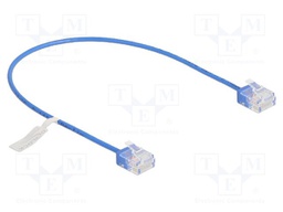 Patch cord; U/UTP; Cat: 6; RJ45 plug,both sides; 0.3m; PVC; blue