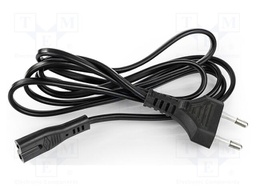 Mains cable; 2m; 10A; CEE 7/16 (C) plug,IEC 60320 C-7