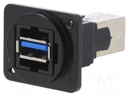 Coupler; USB A socket,USB B socket; FT; USB 3.0; metal; 19x24mm