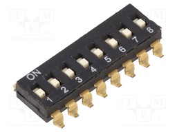 Switch: DIP-SWITCH; Poles number: 8; OFF-ON; 0.025A/24VDC; Pos: 2/8