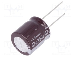 Capacitor: electrolytic; THT; 47uF; 350VDC; Ø18x20mm; Pitch: 7.5mm