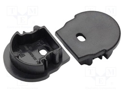 Cap for LED profiles; black; ABS; Application: UNI12