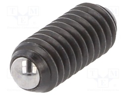 Ball latch; steel; Thread: M4; 9mm; F1: 6N; F2: 14.5N; Cut: slotted