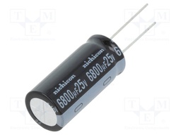 Capacitor: electrolytic; THT; 6800uF; 25VDC; Ø16x35mm; Pitch: 7.5mm