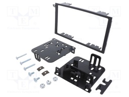 Radio mounting frame; 1 DIN; black