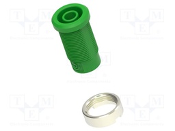 Connector: 4mm banana; socket; green; m3 hole; insulated