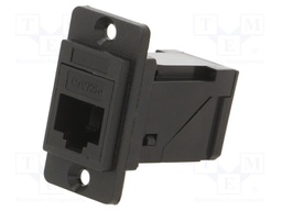 Coupler; DUALSLIM; Cat: 5e; Layout: 8p8c; RJ45 socket,both sides