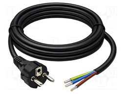 Cable; 3G1mm2; CEE 7/7 (E/F) plug,wires; PVC; 1.8m; with earthing