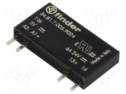 Solid State Relay, 34 Series, Ultra-Slim, SPST-NO, 6 A, 7.5 VDC, PCB, Through Hole
