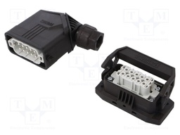Connector: HDC; Type: with cable gland; Pitch: 49,5x16mm; 250V; 20A