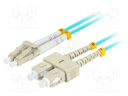Fiber patch cord; OM3; LC/UPC,SC/UPC; 0.5m; 50/125um; LSZH; grey