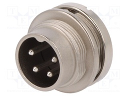 Connector: M16; male; for panel mounting,rear side nut; socket