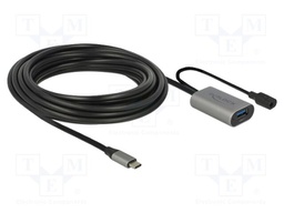 Cable; DC socket,USB A socket,USB C plug; 5m; black; 5Gbps