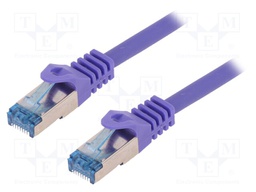 Patch cord; S/FTP; 6a; stranded; Cu; LSZH; violet; 2m; 27AWG