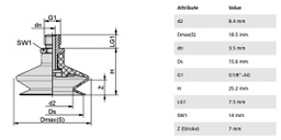 Component: suction cup; Man.series: FSGA; Mounting: G1/8-AG; 5g