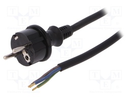 Cable; SCHUKO plug,CEE 7/7 (E/F) plug,wires; 4.5m; black; rubber