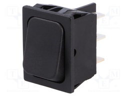 ROCKER; DPDT; Pos: 2; ON-ON; 16A/250VAC; black; IP40; none; 100mΩ