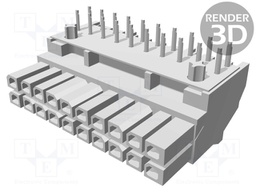 Socket; wire-board; female; Micro-Fit BMI; 3mm; PIN: 20; THT; 5A