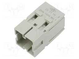 Heavy Duty Connector, MIXO Series, Insert, 1 Contact, Plug, Crimp Pin - Contacts Not Supplied