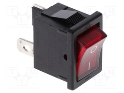 ROCKER; SPST; ON-OFF; 9A/125VAC; red; LED; R1973; 19.2x12.8mm
