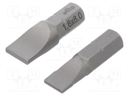 Screwdriver bits; Pcs: 2; Package: plastic case; 25mm; Bit: slot