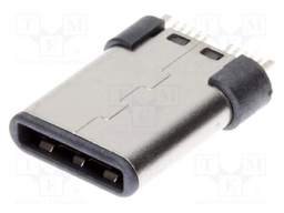 Plug; USB C; SMT; vertical; USB 3.1; gold-plated; 5A