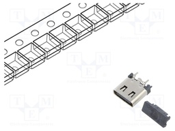 Connector: USB C; socket; SMT; PIN: 16; vertical; top board mount