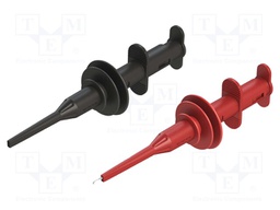 Clip-on probe; hook type; 5A; black,red; 8kV; 4mm; L: 178mm; 2pcs.