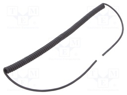 Wire: coiled; 2x0,14mm2; braid made of copper wires; PUR; black