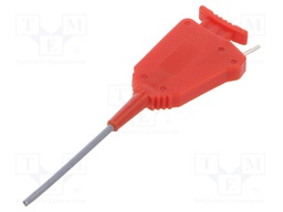 Clip-on probe; pincers type; 1A; 60VDC; red; Grip capac: max.0.6mm