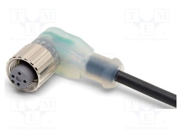 Connection lead; M12; PIN: 4; angled; 5m; PVC; female