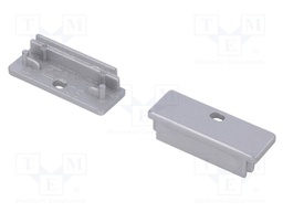 Cap for LED profiles; silver; ABS; Application: WIDE24