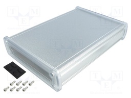 Enclosure: multipurpose; X: 146.6mm; Y: 209mm; Z: 41.6mm; silver