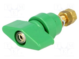 Laboratory clamp; green; 1kVDC; 100A; Contacts: brass; 81mm