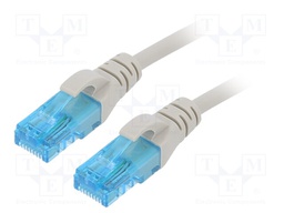 Patch cord; U/UTP; 5e; stranded; CCA; PVC; grey; 0.25m; 26AWG