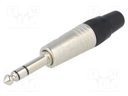 Plug; Jack 6,3mm; male; stereo; straight; for cable; soldering