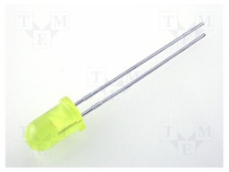 LED; 5mm; yellow; 650÷1200mcd; 30°; Front: convex