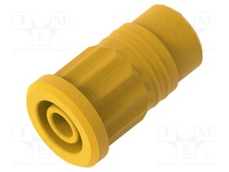 Connector: 4mm banana; socket; 36A; yellow; nickel plated; 24mm