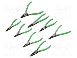 Tools set: pliers; for circlip; bent; Ring: internal,external