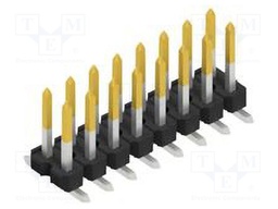 Connector: pin strips; pin header; male; PIN: 16; 2.54mm; SMT; 2x8