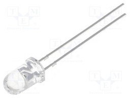 LED; 5mm; gold; 40000÷55000mcd; 15°; Front: convex; Pitch: 2.54mm